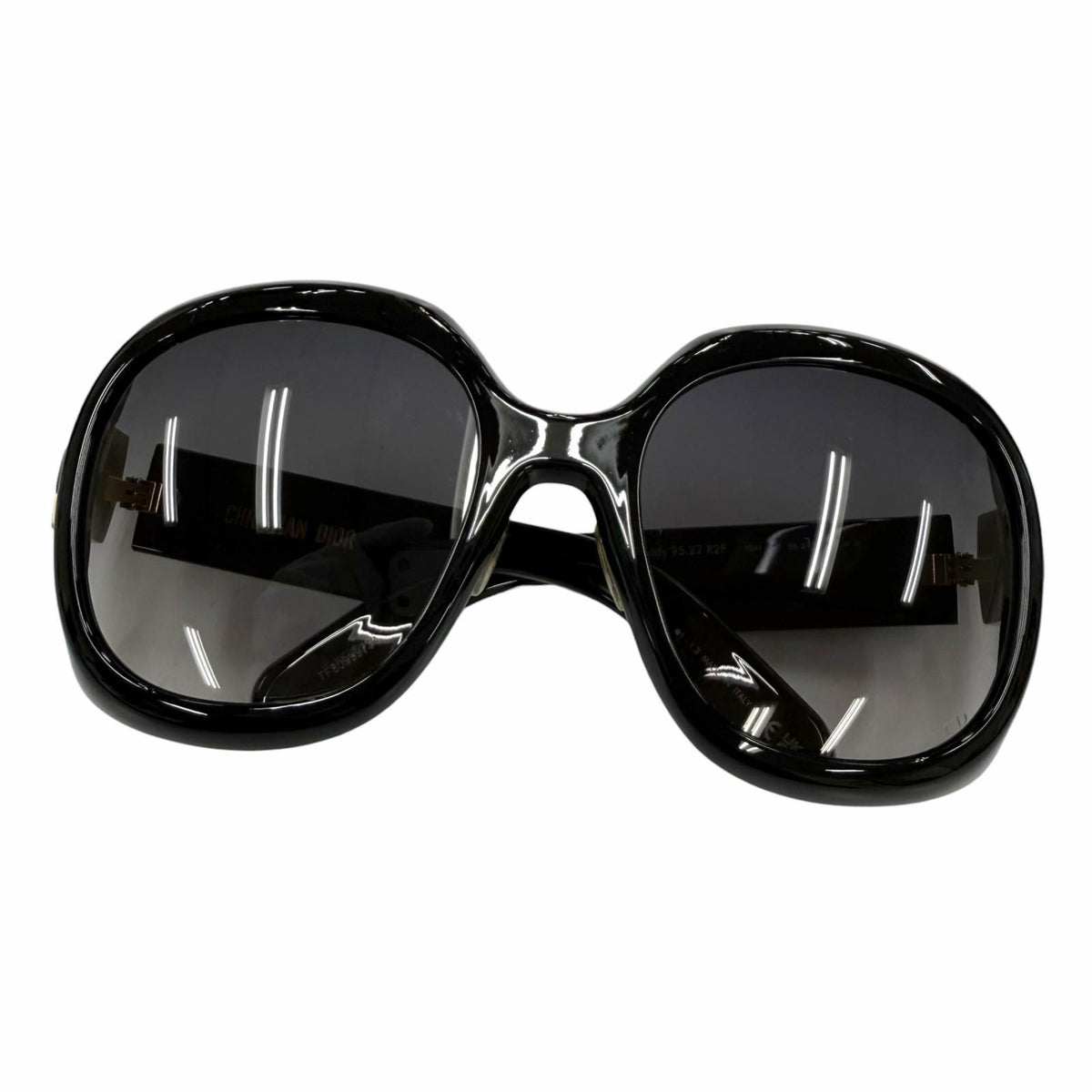 Dior Cannage Frame CD Logo Sunglasses Black Gold Demo Lens Eyewear