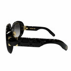 Dior Cannage Frame CD Logo Sunglasses Black Gold Demo Lens Eyewear — view 4
