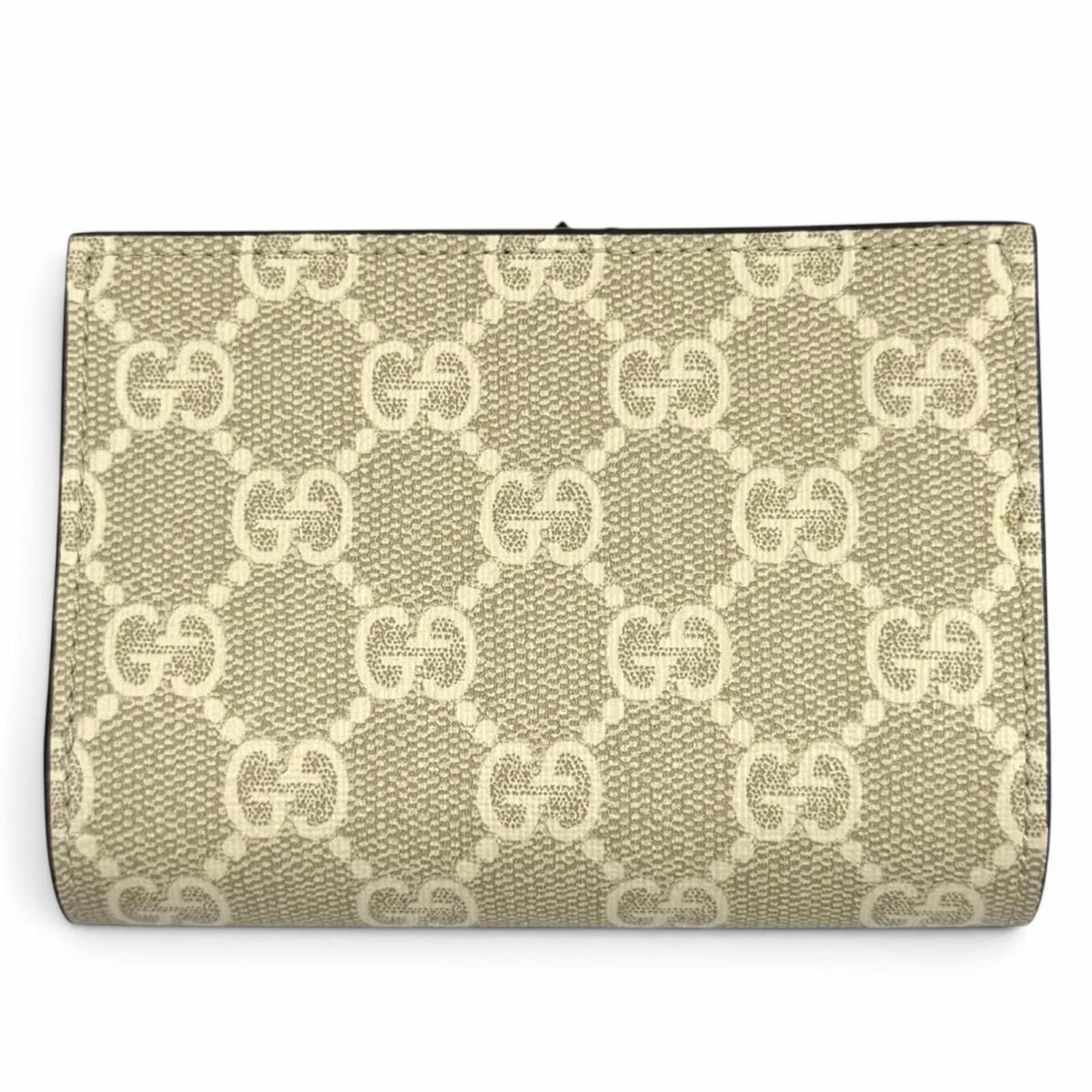 Gucci Double G Bicolor Small Wallet GG Supreme Leather Bifold Beige — view 3