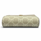 Gucci Double G Bicolor Small Wallet GG Supreme Leather Bifold Beige — view 4