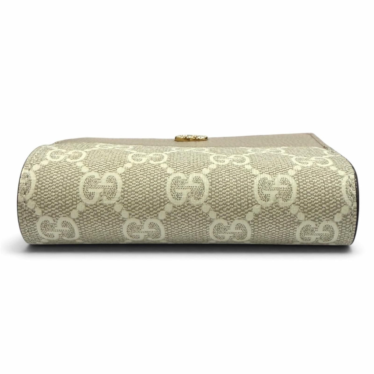 Gucci Double G Bicolor Small Wallet GG Supreme Leather Bifold Beige — view 4