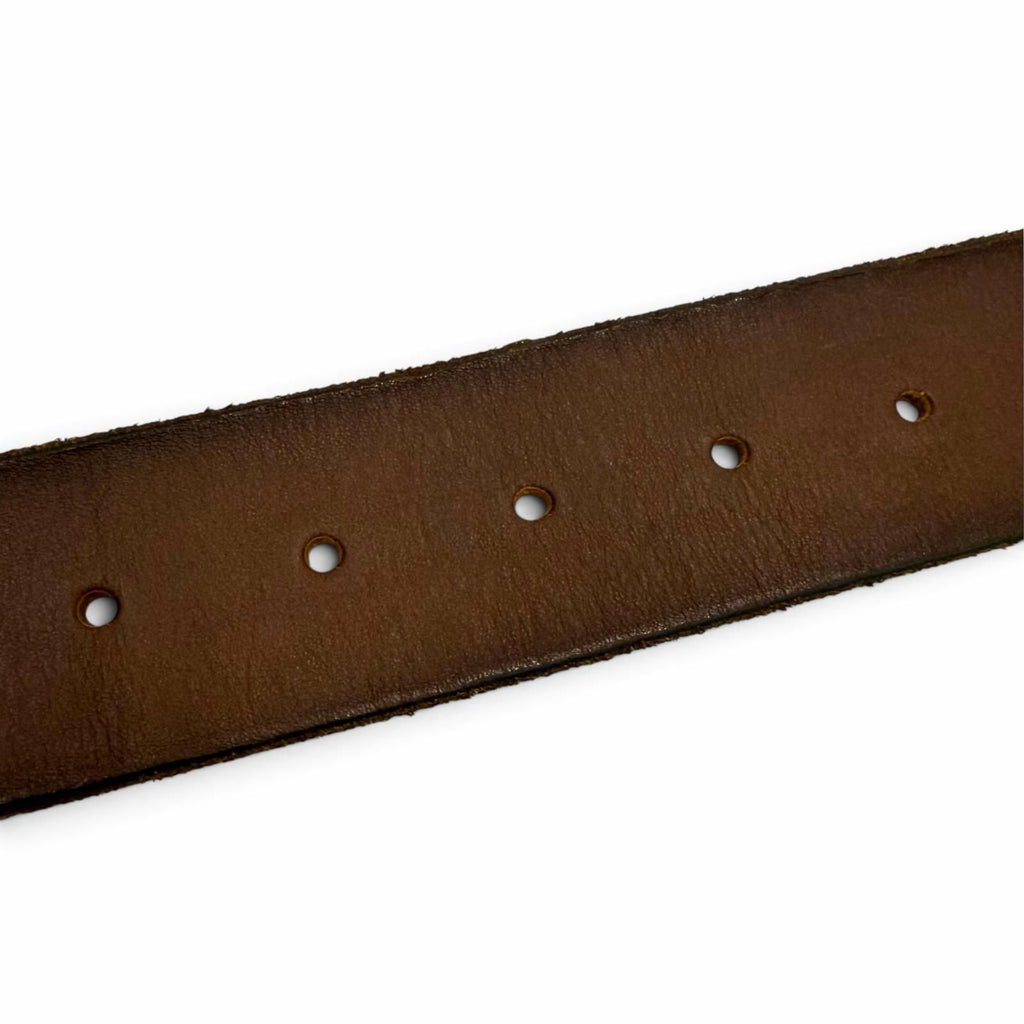 Gucci Leather Double G Buckle Wide Belt Brown Gold — view 7