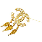 Chanel CC Logo Vintage Gold Plated 95A Brooch — view 3