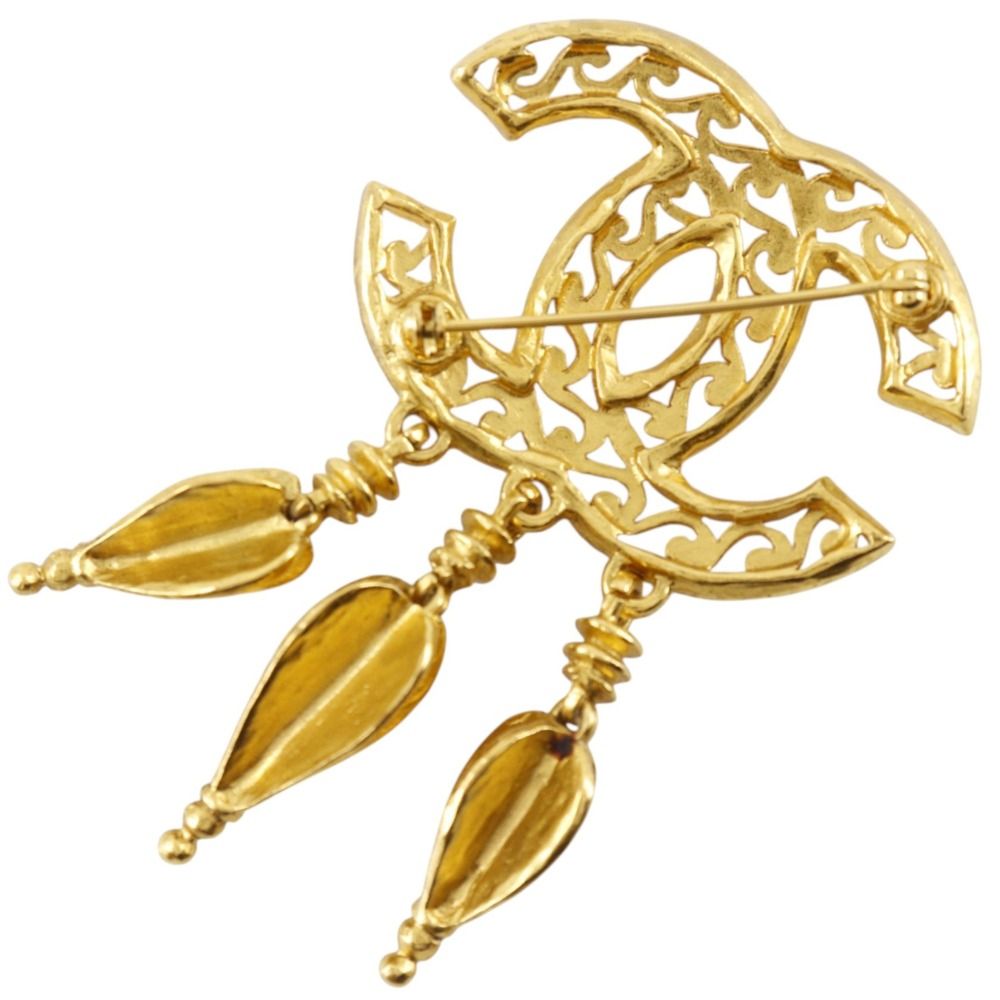 Chanel CC Logo Vintage Gold Plated 95A Brooch — view 2