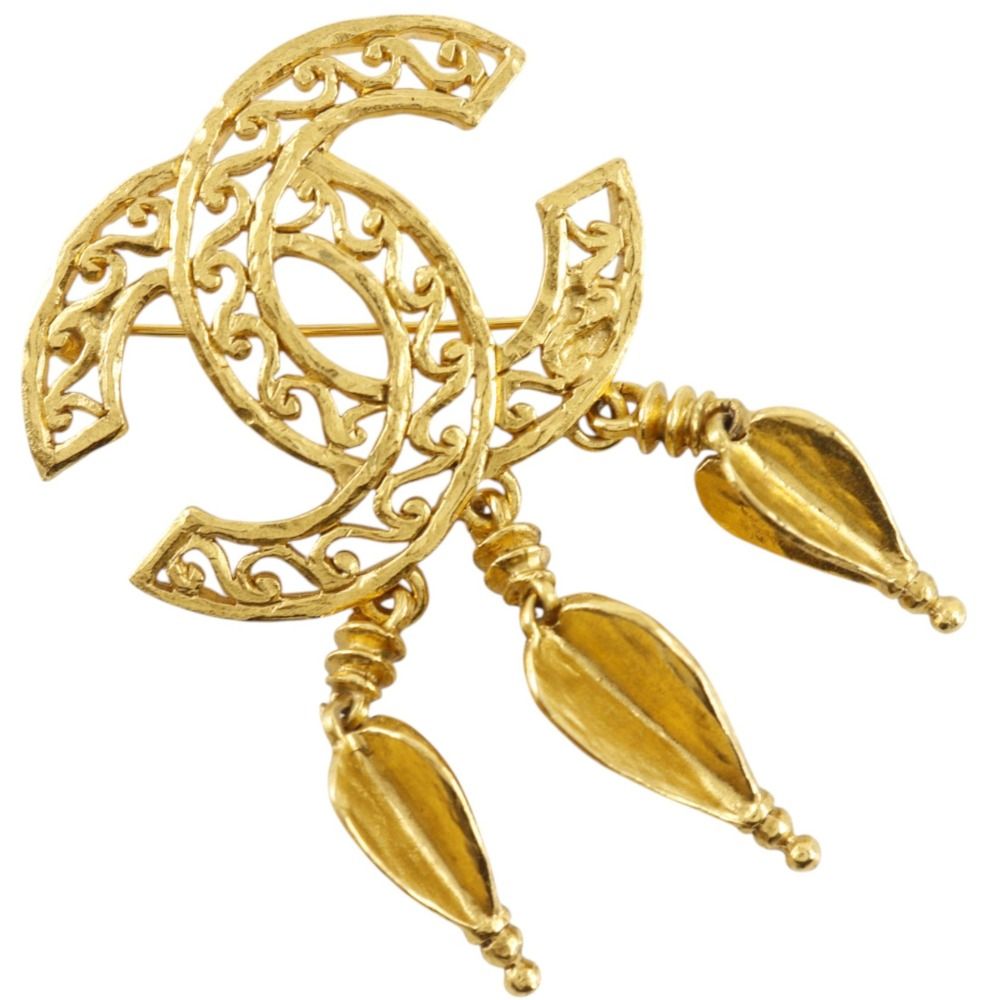Chanel CC Logo Vintage Gold Plated 95A Brooch