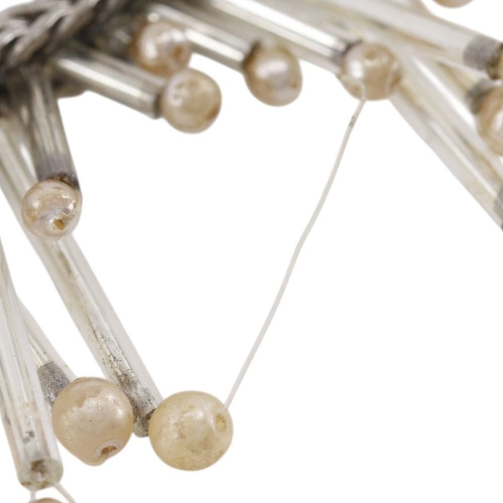 Chanel Metal Faux Pearl Silver 98P Bracelet — view 4