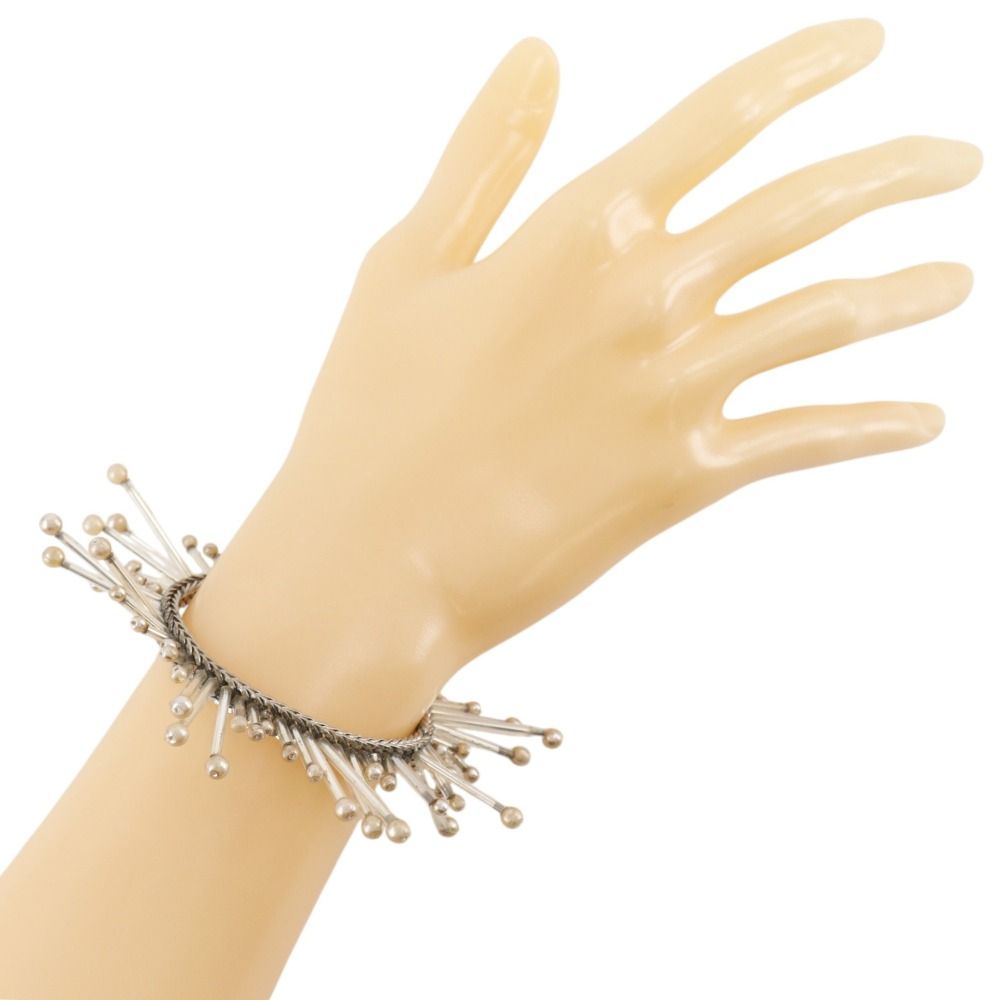 Chanel Metal Faux Pearl Silver 98P Bracelet — view 2