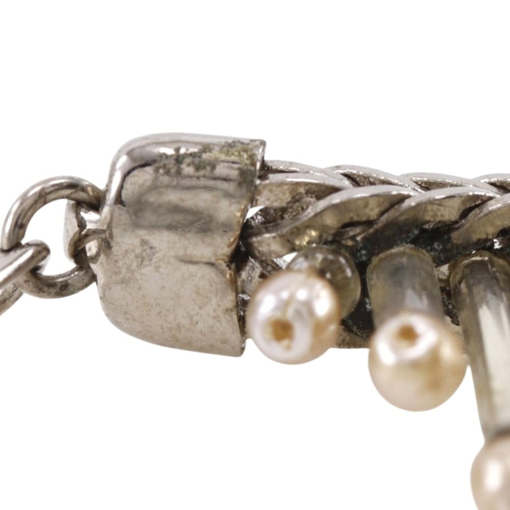 Chanel Metal Faux Pearl Silver 98P Bracelet — view 5