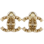Chanel CC Logo Gold Plated 03P Earrings