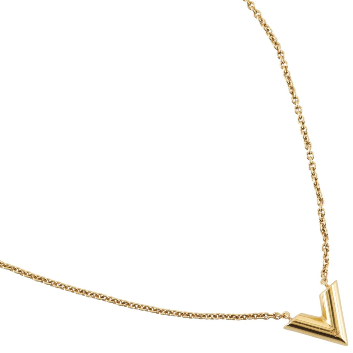 Louis Vuitton Essential V Gold Plated Necklace