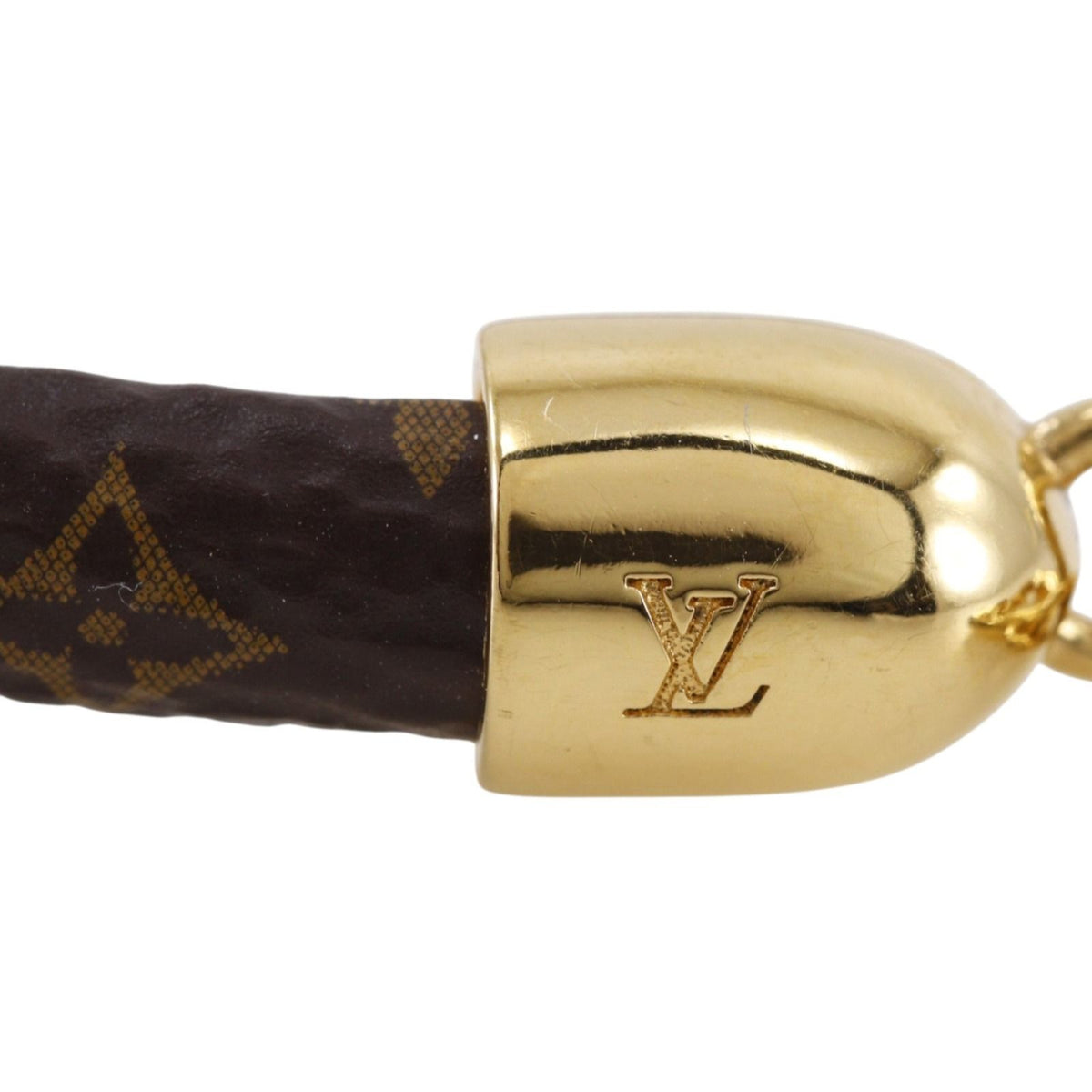 Louis Vuitton Bracelet Say Yes Heart Monogram Canvas Gold Plated Brown — view 6