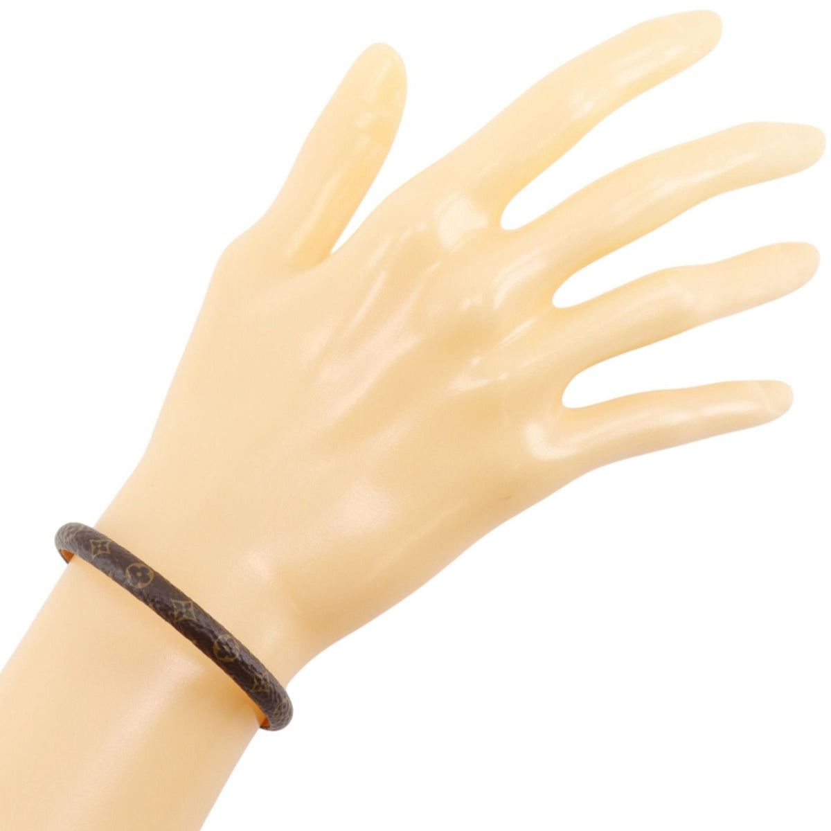 Louis Vuitton Bracelet Say Yes Heart Monogram Canvas Gold Plated Brown — view 2