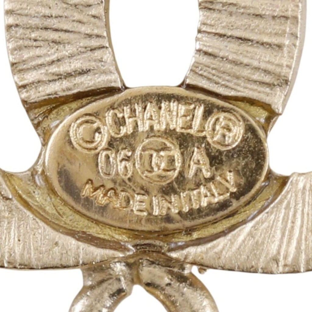 Chanel CC Logo No 5 Gold Plated Rhinestone 06A Earrings — view 8