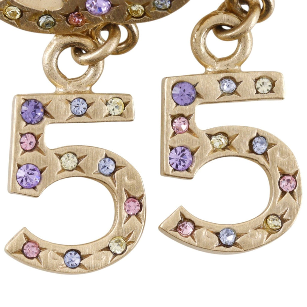 Chanel CC Logo No 5 Gold Plated Rhinestone 06A Earrings — view 4