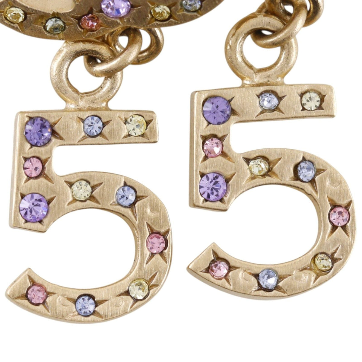 Chanel CC Logo No 5 Gold Plated Rhinestone 06A Earrings — view 4
