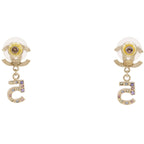 Chanel CC Logo No 5 Gold Plated Rhinestone 06A Earrings — view 3