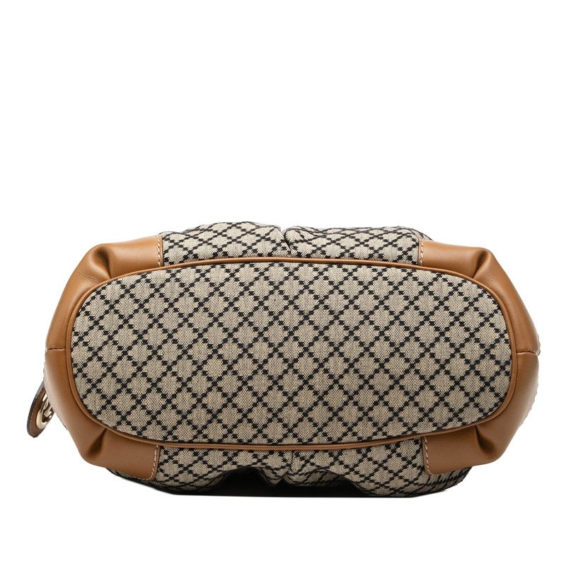 Gucci Diamante Sukey 2-Way Shoulder Bag Beige Black Brown Canvas Leather — view 3