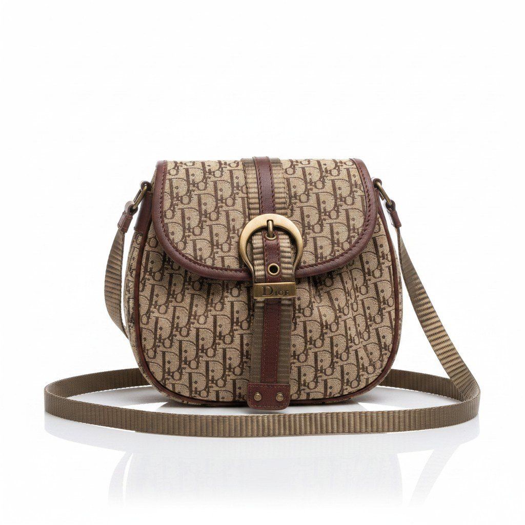 Dior I7 Street Chic Trotter Shoulder Bag Vintage Brown