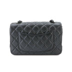 Chanel Mini Quilted 20 Chain Shoulder Bag Leather Gray Black — view 2
