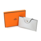 Hermes Iliade Card Case Chevre Argent Silver — view 2