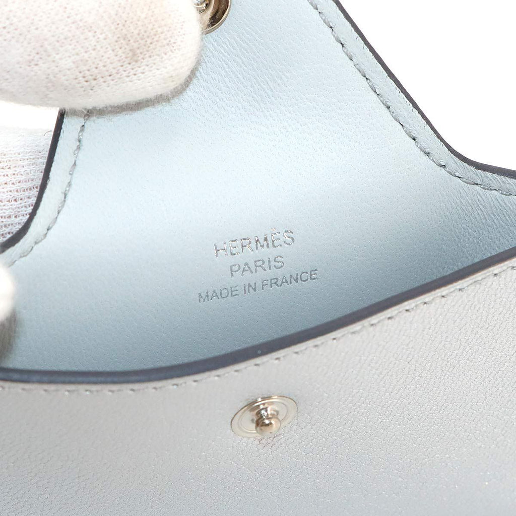 Hermes Iliade Card Case Chevre Argent Silver — view 7