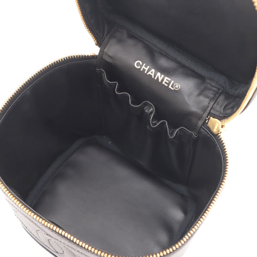 Chanel CC Logo Vertical Vanity Black Caviar Leather — view 7