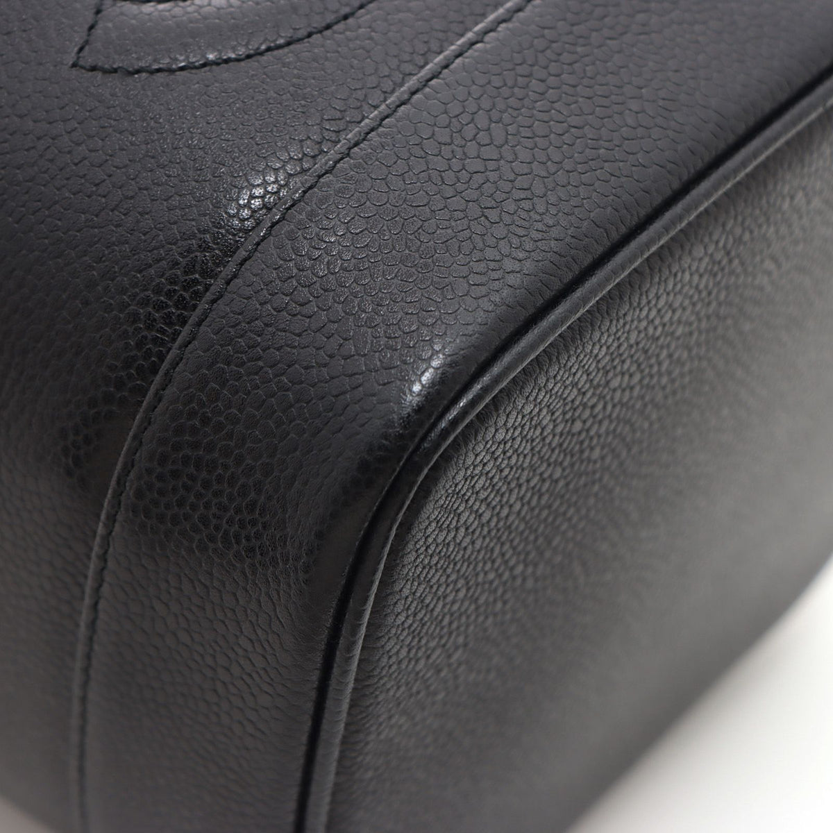 Chanel CC Logo Vertical Vanity Black Caviar Leather — view 6