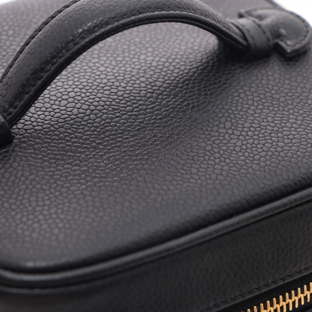 Chanel CC Logo Vertical Vanity Black Caviar Leather — view 5