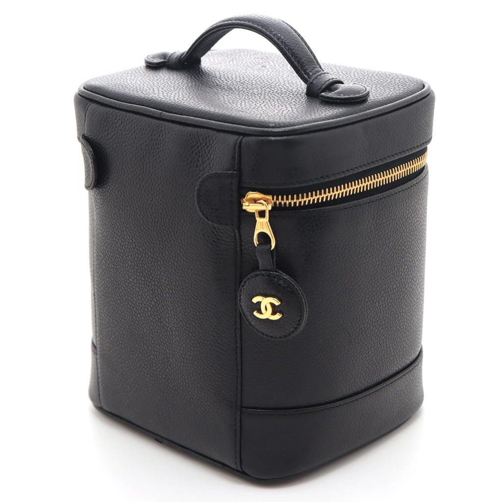 Chanel CC Logo Vertical Vanity Black Caviar Leather — view 2
