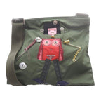 Prada Nylon Robot Pattern Shoulder Bag Khaki Green