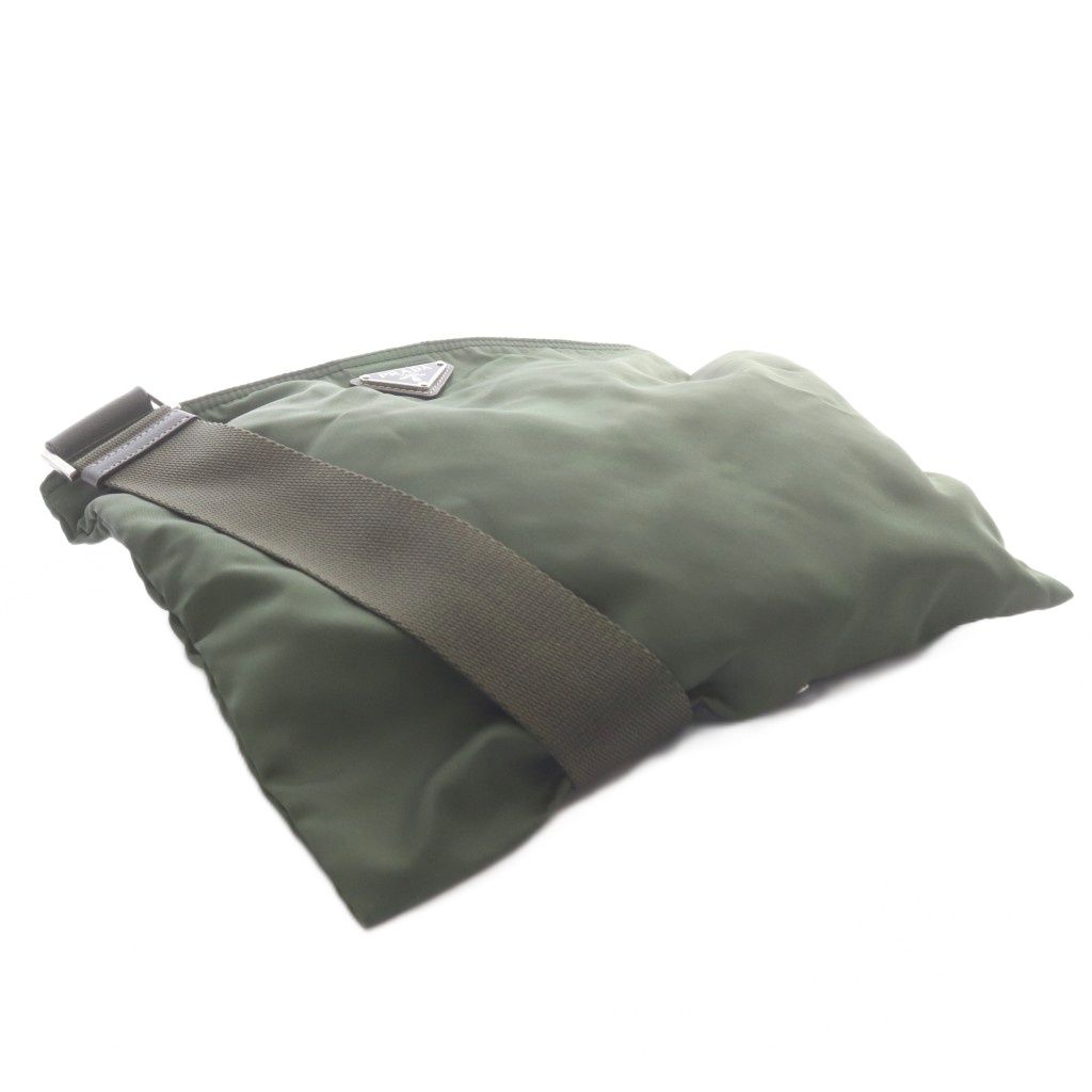 Prada Nylon Robot Pattern Shoulder Bag Khaki Green — view 6
