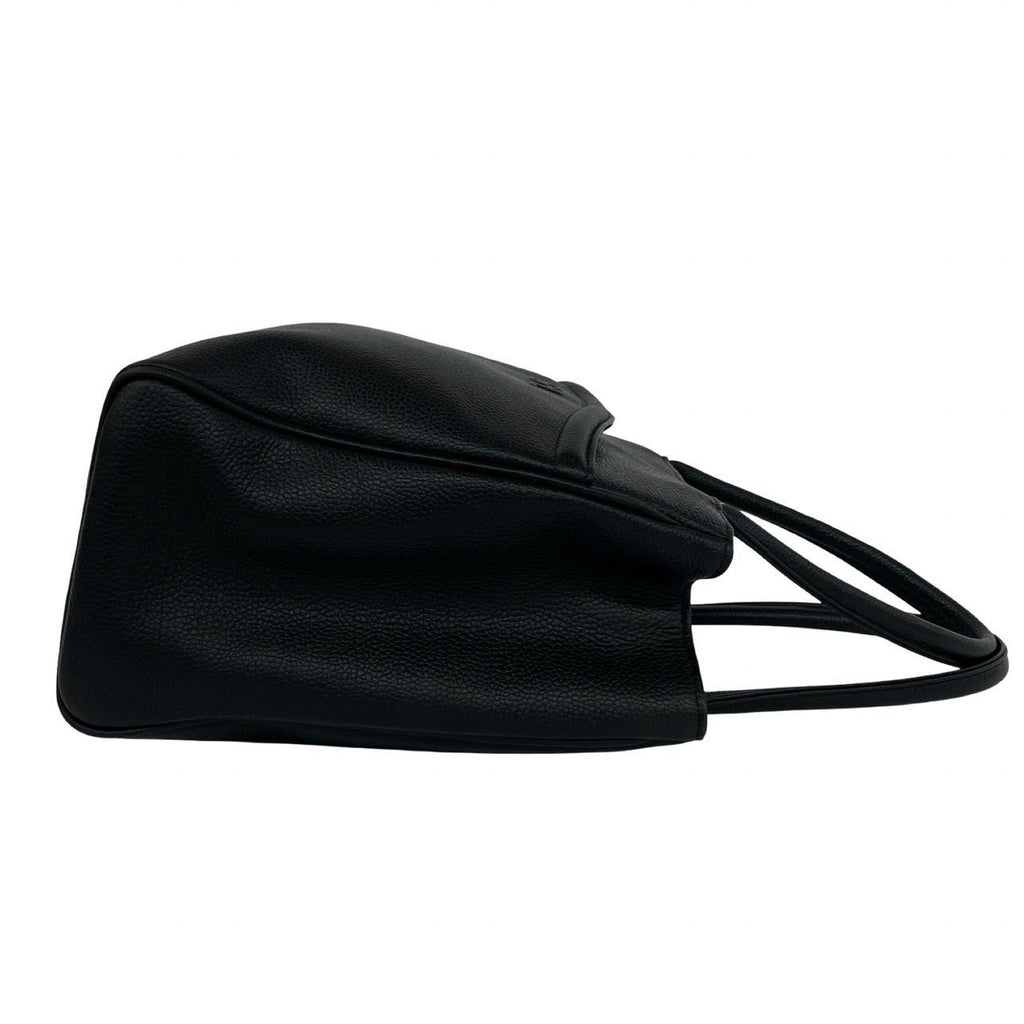 Saint Laurent Vintage YSL Logo Leather Tote Bag Black — view 6