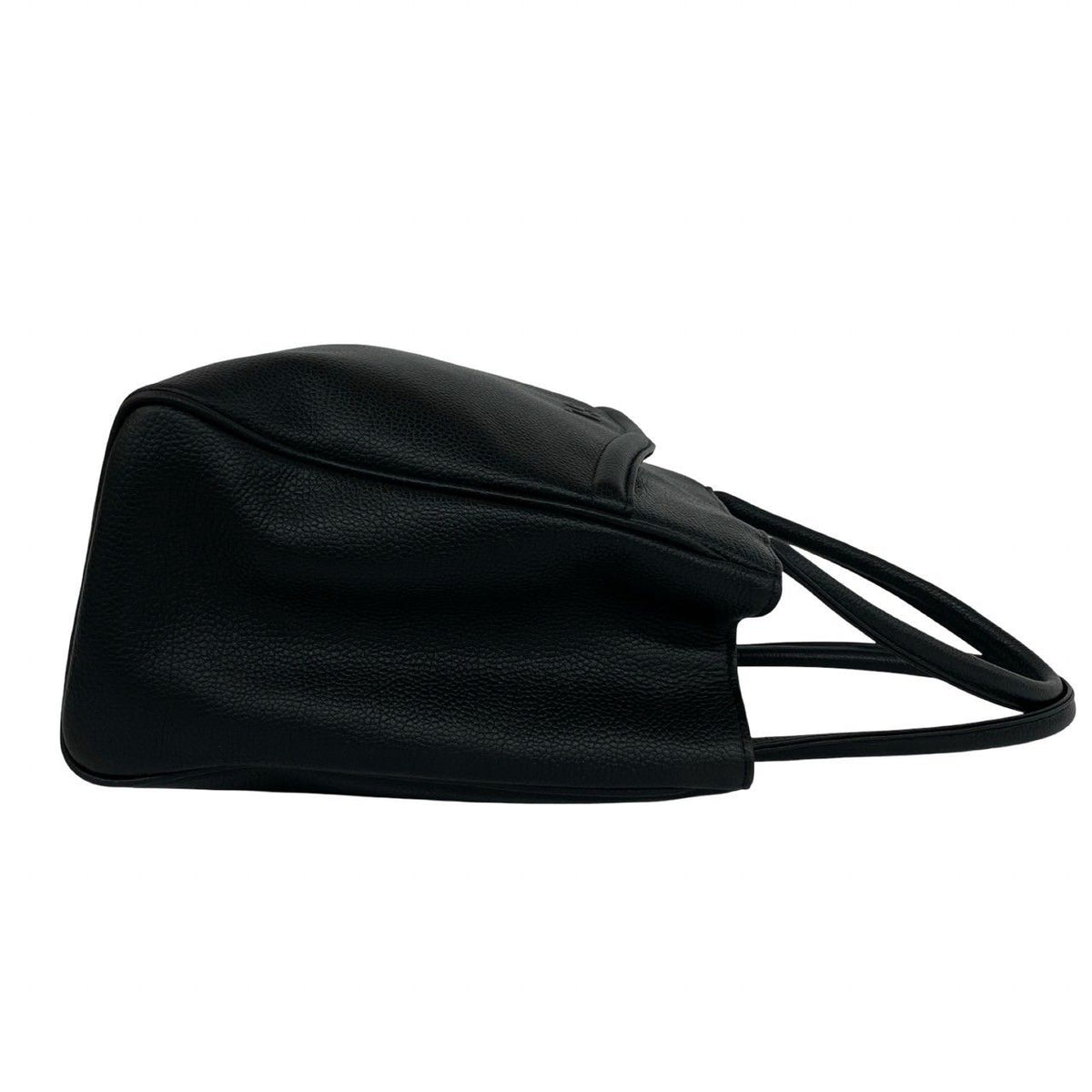 Saint Laurent Vintage YSL Logo Leather Tote Bag Black — view 6