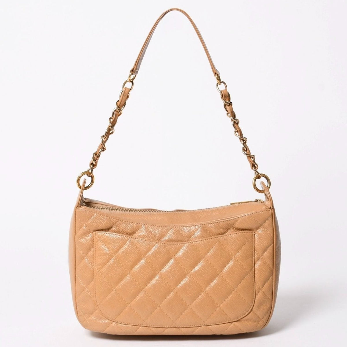 Chanel Tsukimi Shape Hobo Caviar Leather Beige — view 2