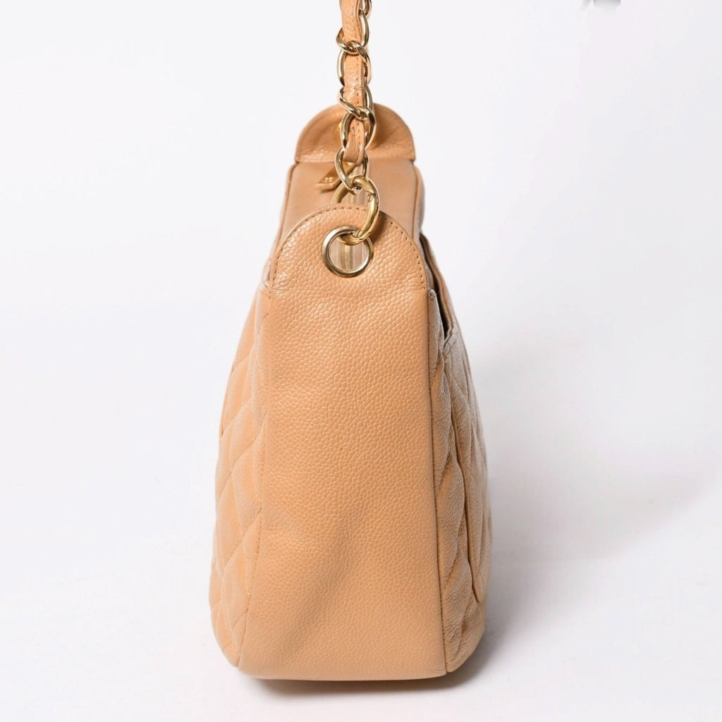 Chanel Tsukimi Shape Hobo Caviar Leather Beige — view 4