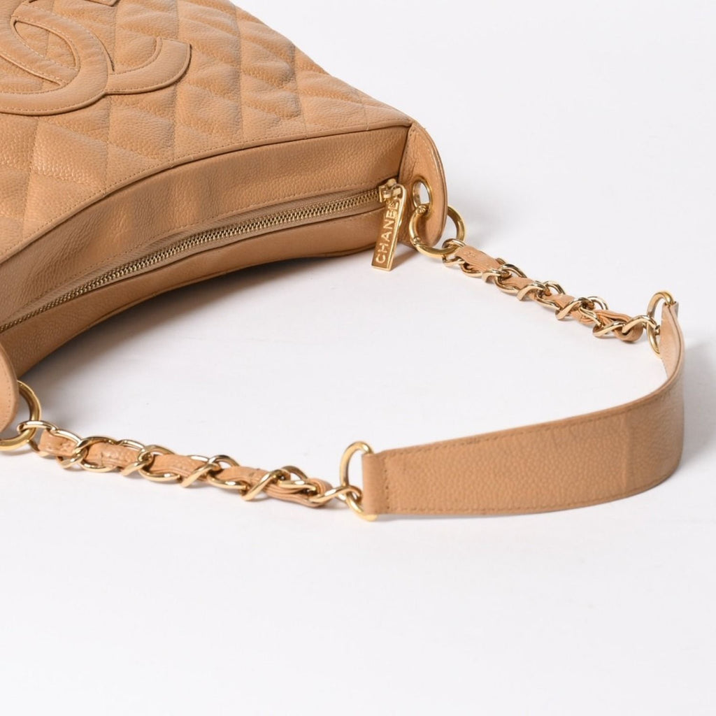 Chanel Tsukimi Shape Hobo Caviar Leather Beige — view 5