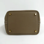 Hermes Picotin Lock PM Etoupe Taurillon Clemence Gold Handbag — view 5