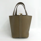 Hermes Picotin Lock PM Etoupe Taurillon Clemence Gold Handbag — view 3