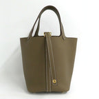 Hermes Picotin Lock PM Etoupe Taurillon Clemence Gold Handbag — view 4