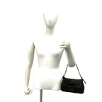 Fendi Zucchino FF Pattern Canvas Leather Handbag Bag Brown Black — view 2