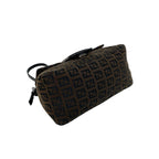 Fendi Zucchino FF Pattern Canvas Leather Handbag Bag Brown Black — view 7