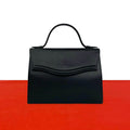 Saint Laurent Vintage YSL Logo Leather Tote Bag Black