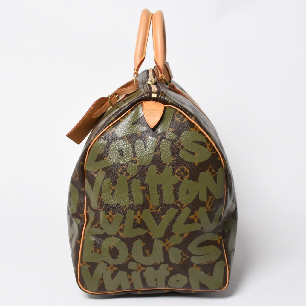 Louis Vuitton Monogram Graffiti Keepall 50 Brown Khaki Gold — view 4