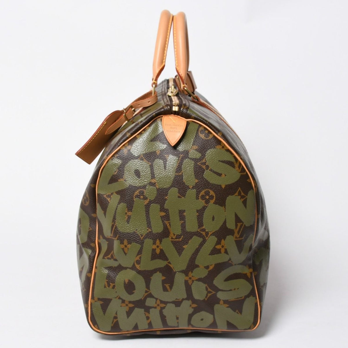 Louis Vuitton Monogram Graffiti Keepall 50 Brown Khaki Gold — view 4