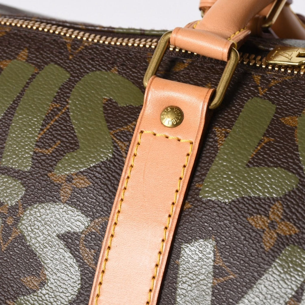 Louis Vuitton Monogram Graffiti Keepall 50 Brown Khaki Gold — view 7