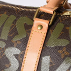 Louis Vuitton Monogram Graffiti Keepall 50 Brown Khaki Gold — view 7