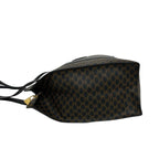 Celine Vintage Macadam Blason Pattern Leather Tote Bag Brown Black — view 5