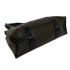 Celine Vintage Macadam Blason Pattern Leather Tote Bag Brown Black — view 7
