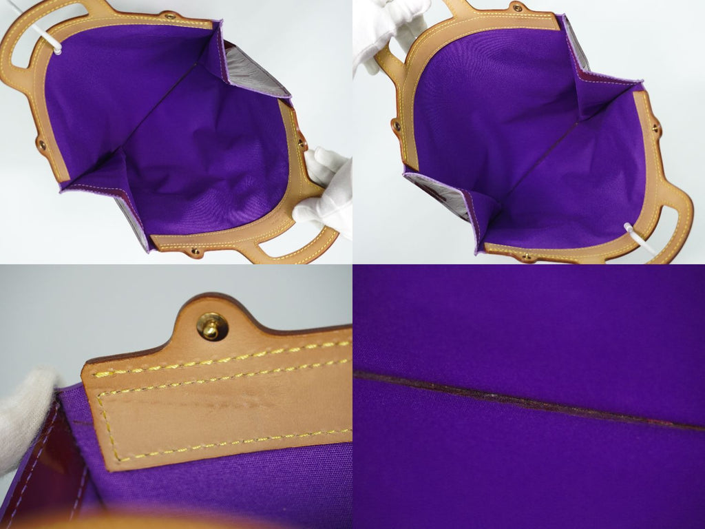 Louis Vuitton LV Stanton Vernis Leather Handbag Violet Purple Bag — view 8
