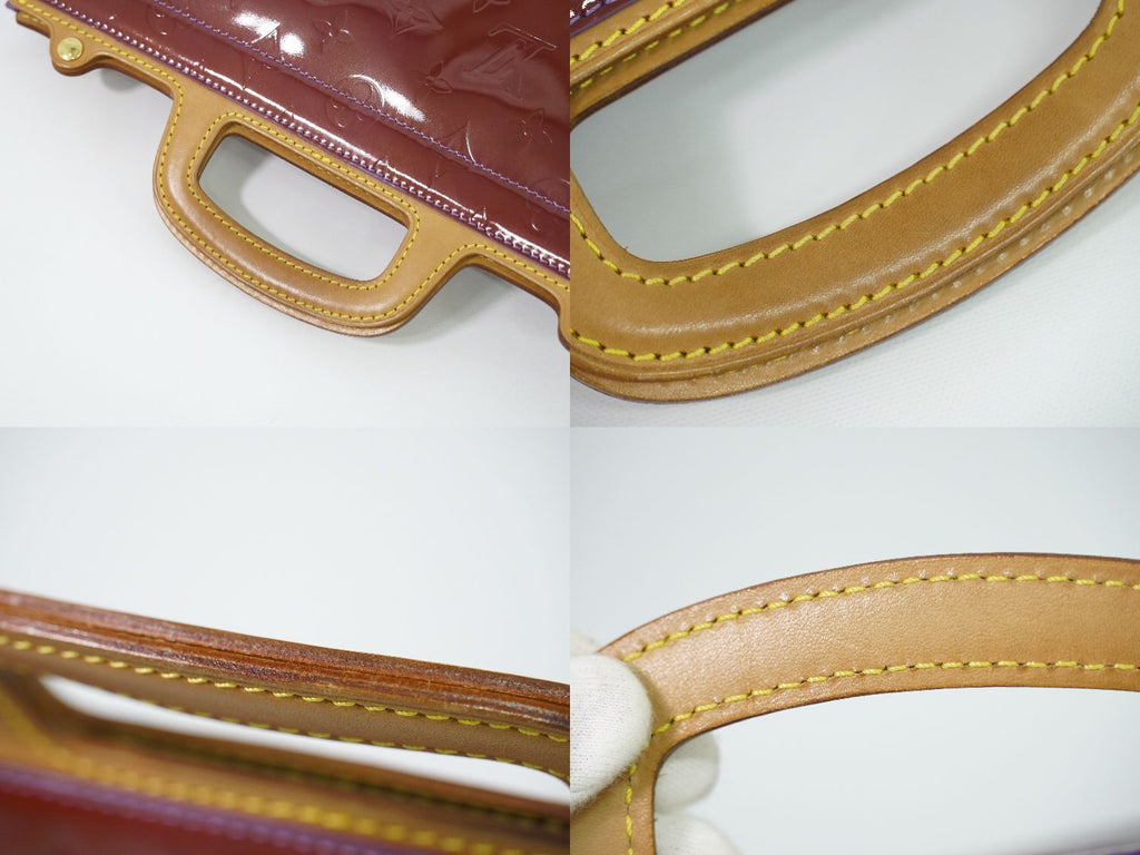 Louis Vuitton LV Stanton Vernis Leather Handbag Violet Purple Bag — view 6